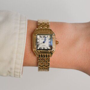 Gold Roman Numeral Square Face Watch
